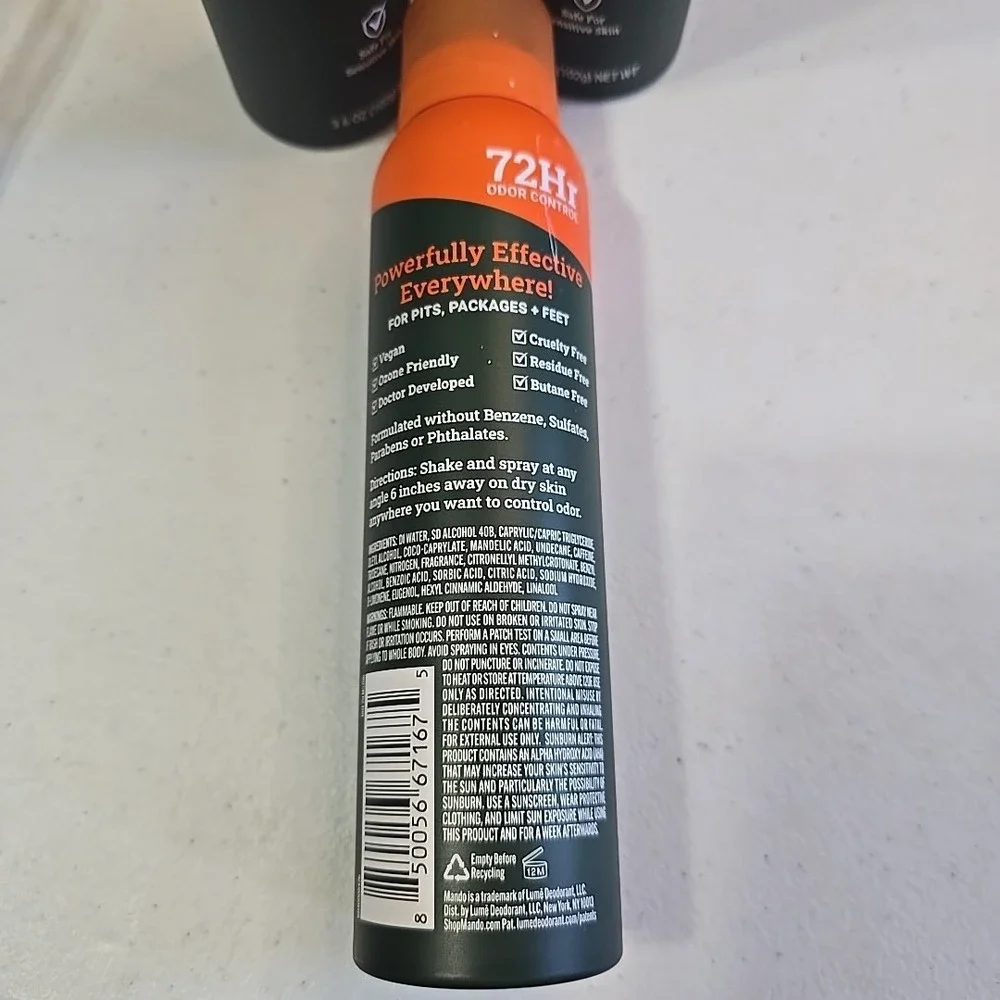 MANDO - Body Deodorant‎ - 72Hr Invisible Spray - 3.6oz - Clover Woods - 3 Pack